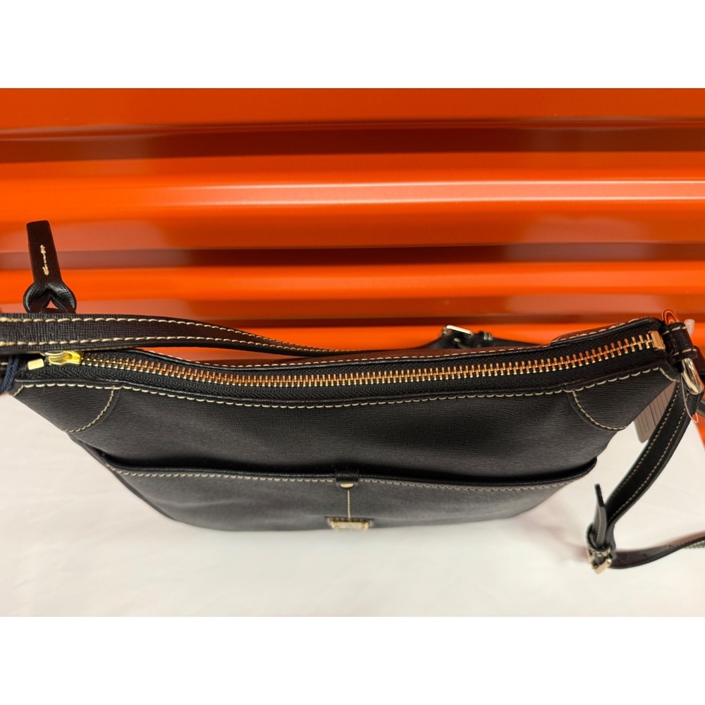 Dooney & Bourke Black Saffiano Leather Kimberly Adjustable Shoulder Bag - Picture 3 of 12